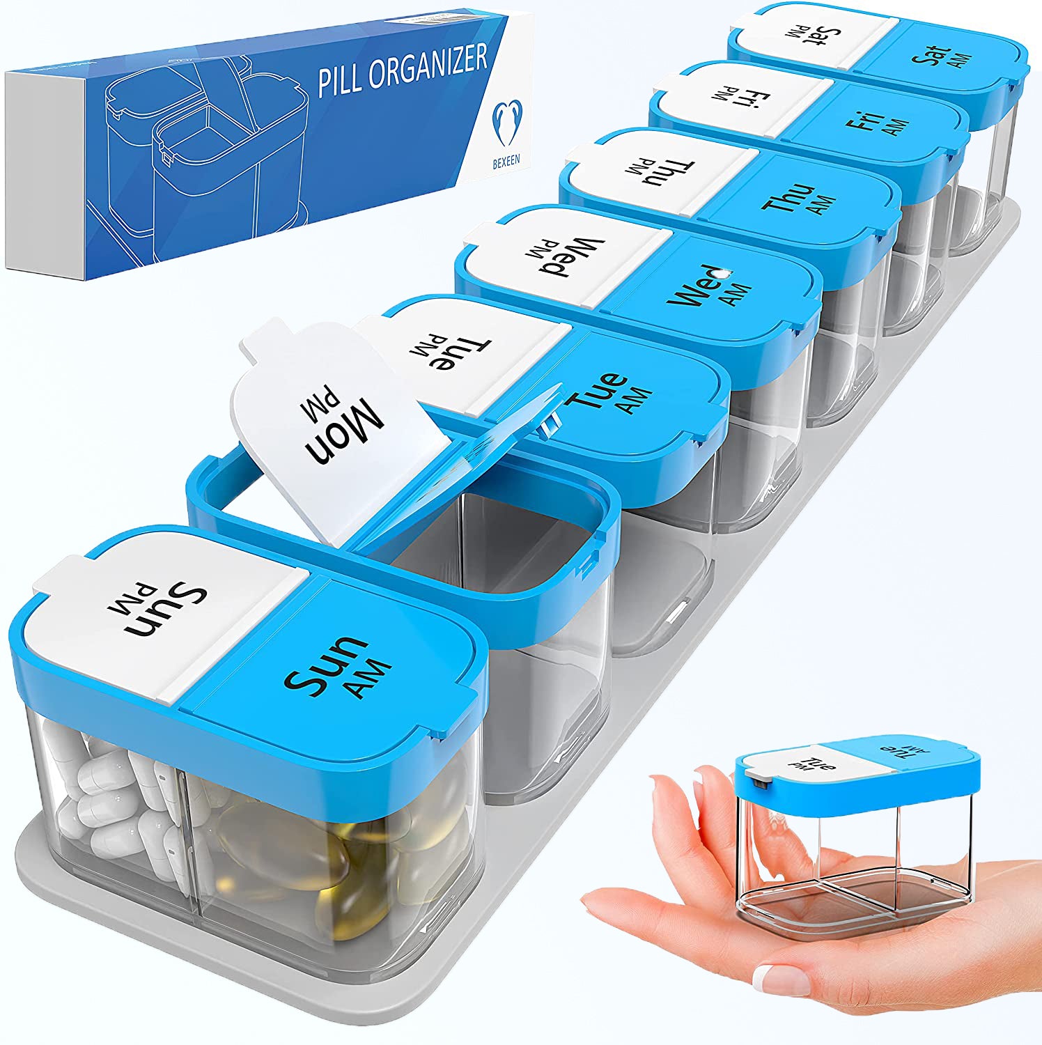 Extra Large Weekly Pill Organizer Bexeen Extra large weekly pill organizer bexeen