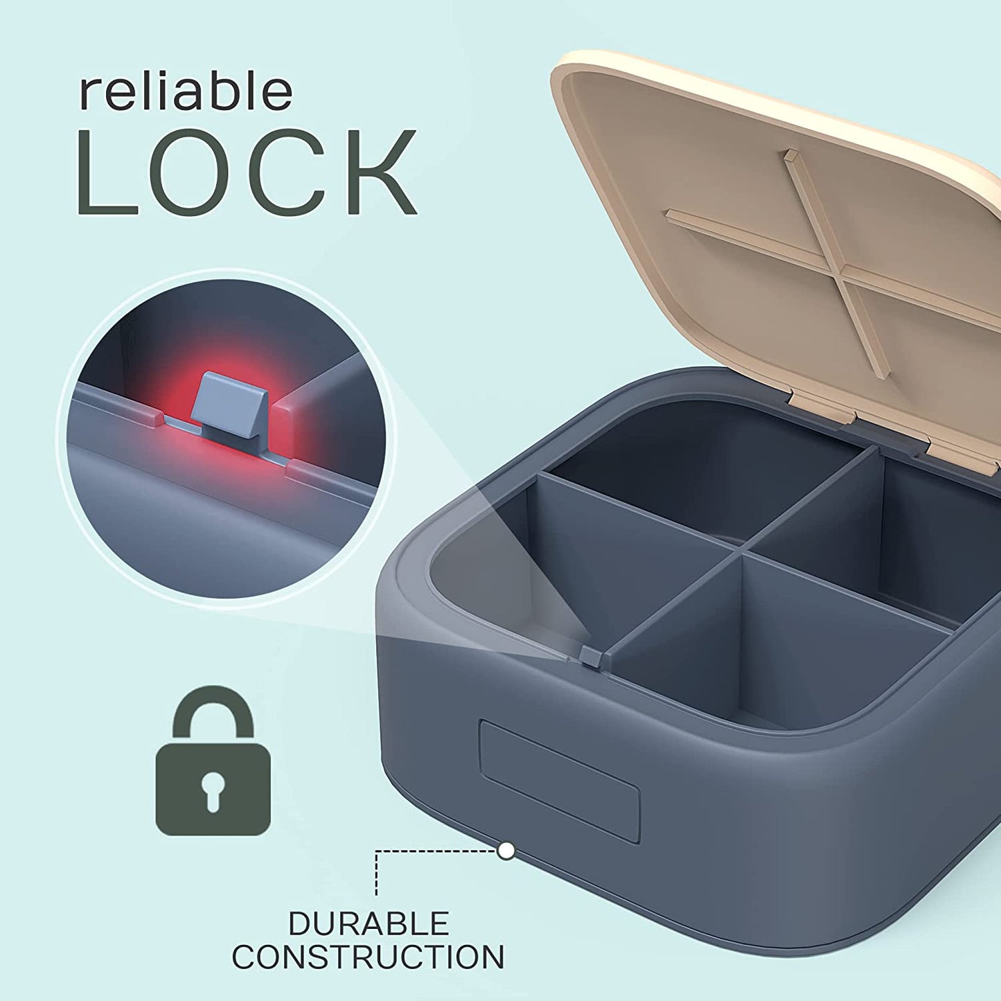 Small Pill Box- Push Open Design