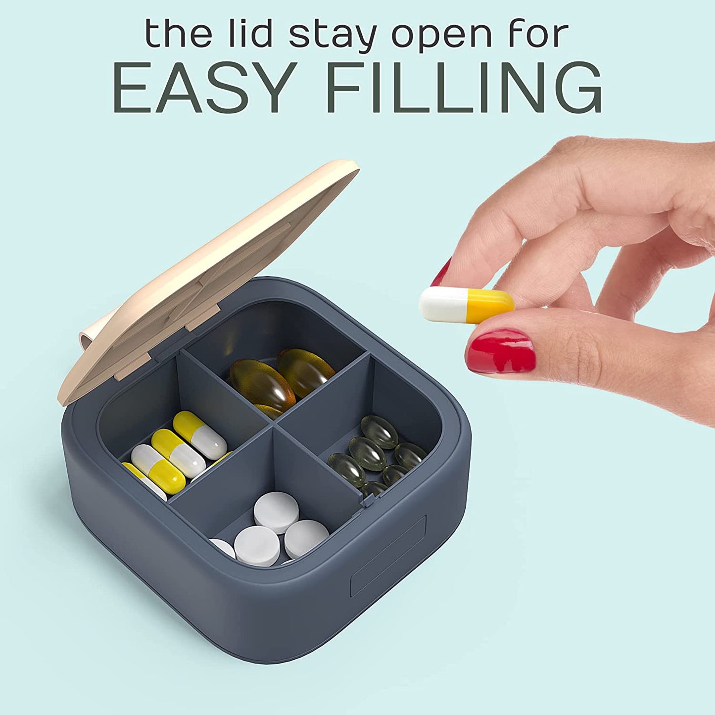 Small Pill Box- Push Open Design